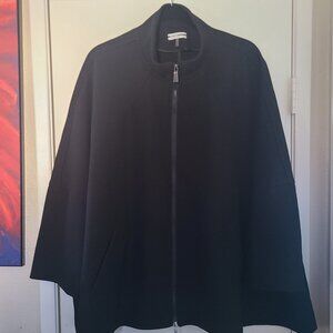 DKNY Sport Women's Black Cape Poncho Zipper Collar Oversized Jacket  L Bust 35"